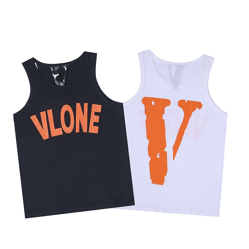 

Повседневная модная свободная футболка VLONE с круглым вырезом, для мужчин и женщин, из натурального хлопка, с буквенным принтом и V-образным в...
