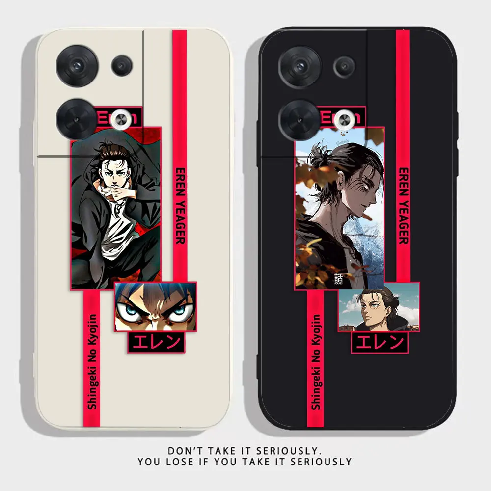 

Eren Jaeger A-Attack O-On T-Titan Phone Case For OPPO RENO 8 7 9 6 7SE 5 4 4SE 4 3 4G 5G PRO PLUS Colour Liquid Case Funda Shell