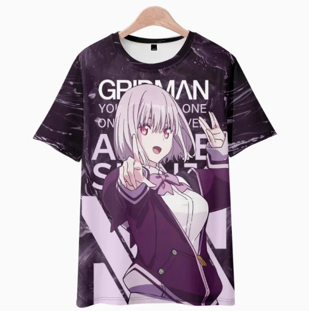 Аниме SSSS.GRIDMAN Shinjou Akane Takarada Rikka футболка с коротким рукавом Летний Косплей Костюм