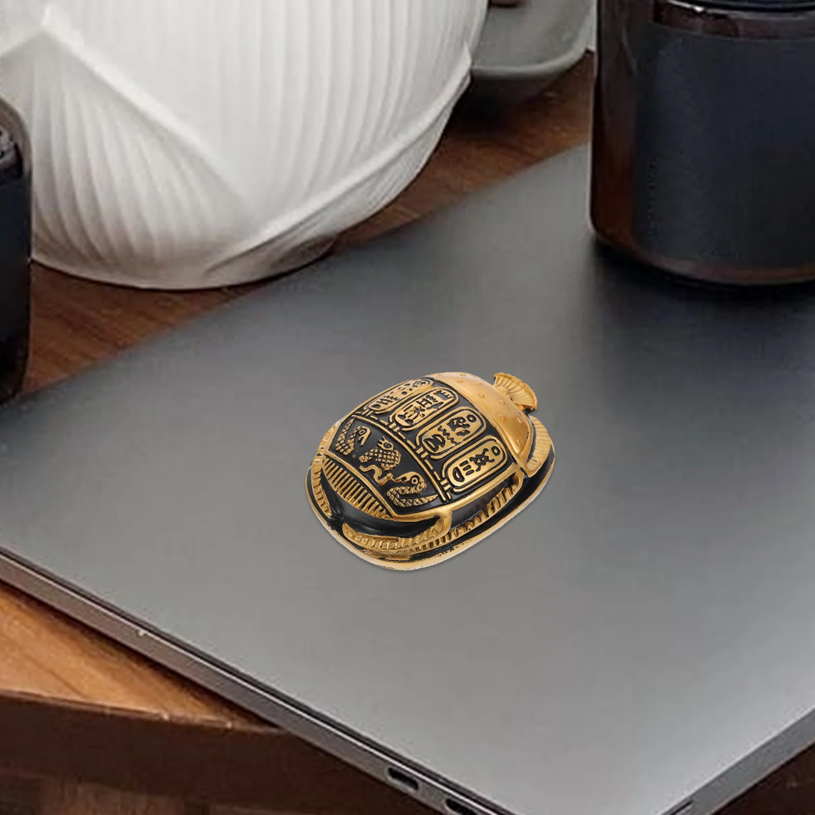 Фото Настольная мини-модель Scarab в виде животного, креативный Декор памятника, жук, украшение из смолы, Египет, офис, путешествия, настольное украшение №5