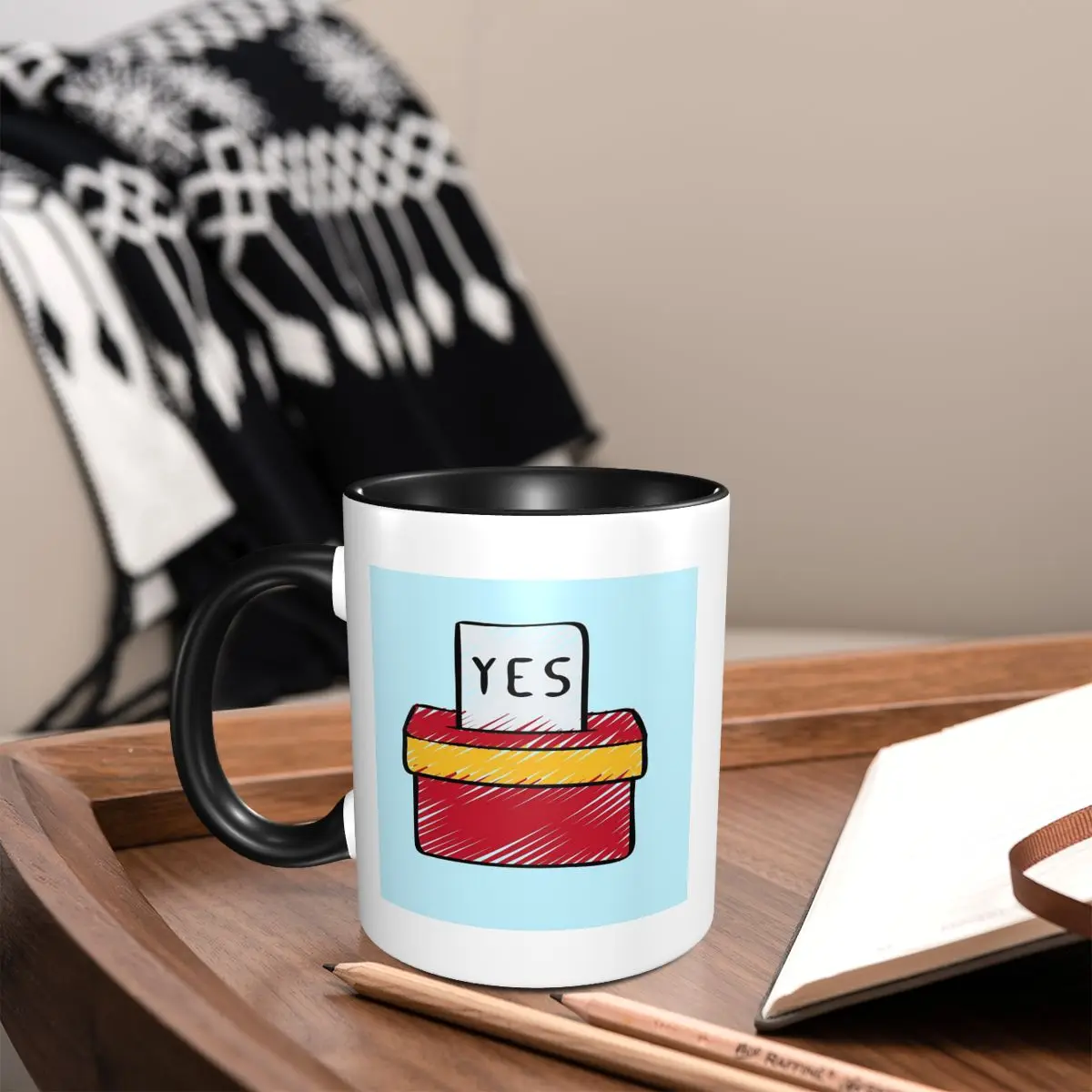 

Кофейные кружки Vote Yes для кухни, спальни, белые керамические принадлежности для стола
