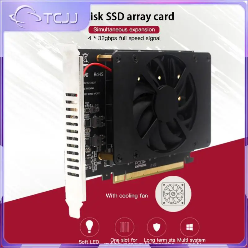 

Раздельная плата Mkey Ssd Pci-e, Raid Array, высококачественный адаптер расширения, зеркальный захват для телевизора, видео, Dvr, 4 диска, Ssd, черный