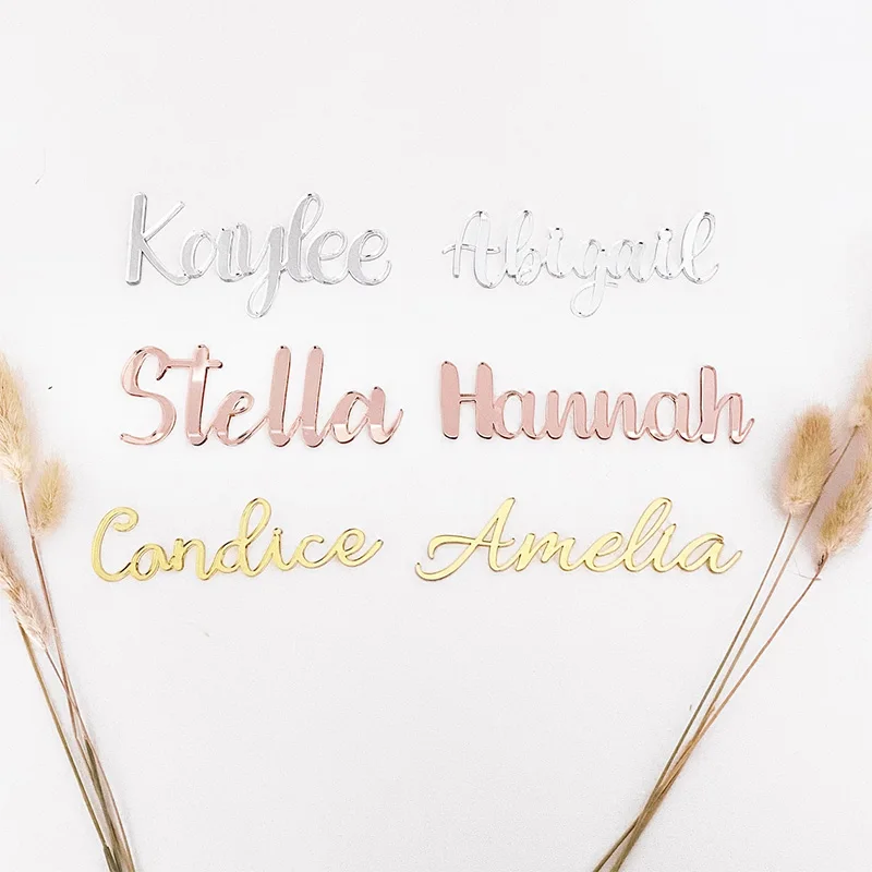 Индивидуальное акриловое название лазерная резка украшения для свадебного