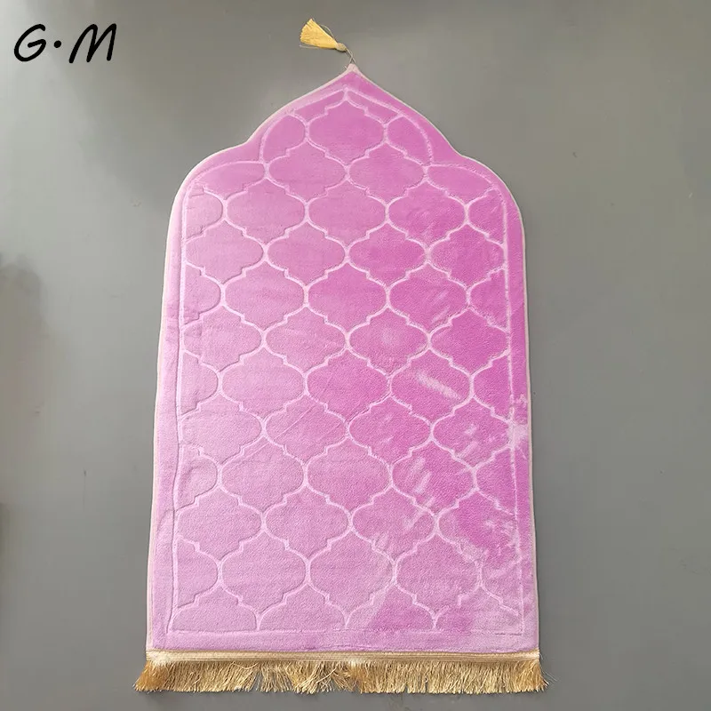 

Flannel Embossed Worship Blanket Irregular Prayer Mats Solid Color Thickened Special-shaped Worship Pad Non-slip Prayer Rugs