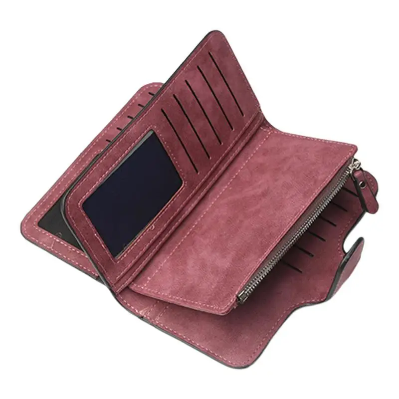 

Women Wallets Fashion Long PU Leather Trifold Card Holder Female Purse Zipper Wallet For Women