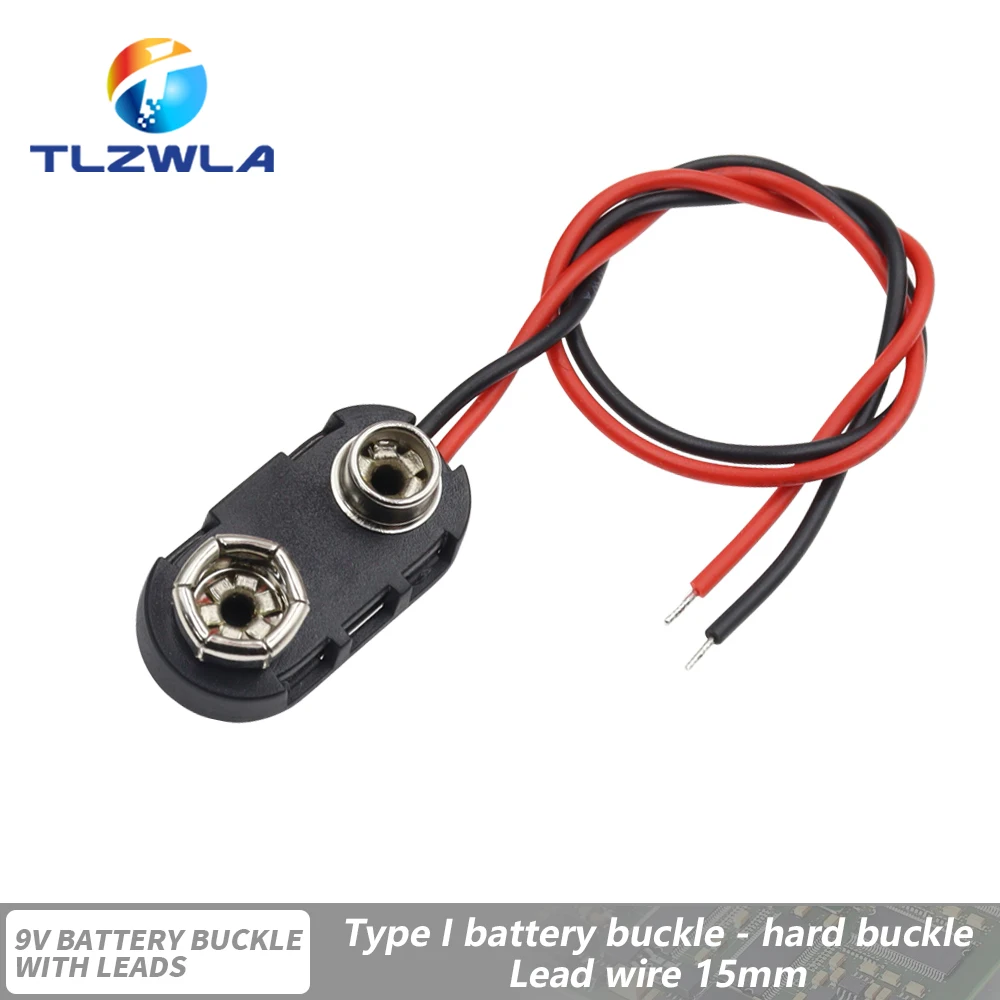 

Зажимы для батареи 9 В, 15 см, черный, красный, 2 провода, разъем для подключения кабеля, пряжка, зажим для батареи 9 В, разъем, держатель батареи