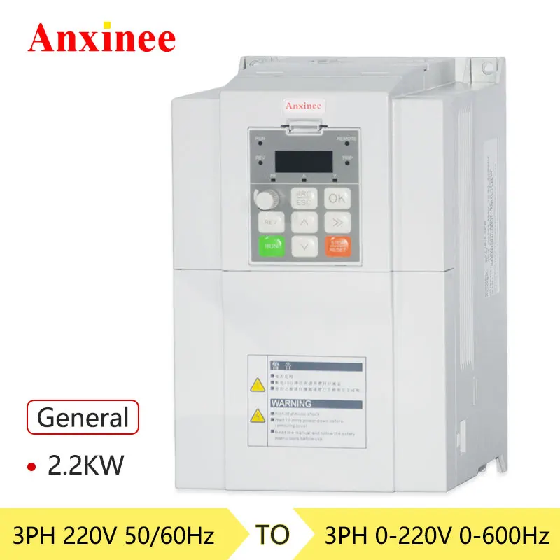 

Anxinee 2.2kw High-Performance Vector Control G Type 220v 3PH Input And Output Inverter