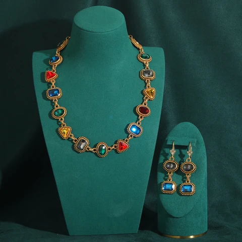 Комплект украшений STALAIT винтаж хрусталь золото