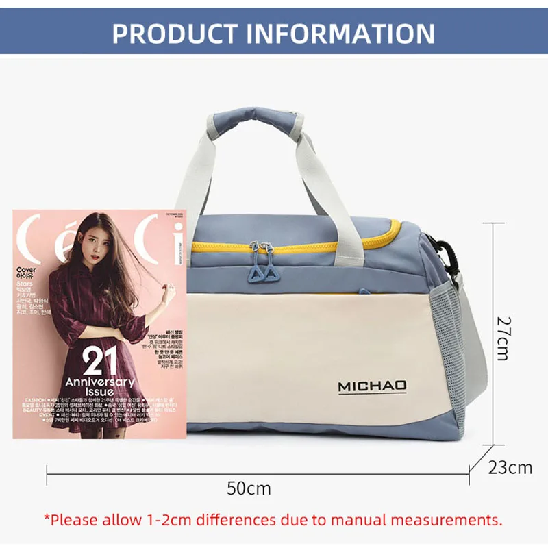 35L Large Capacity Gym Bag Women Fitness Handbag Portable Travel Pack Luggage Bags Sports Shoes Shoulder Crossbody Bag X14D