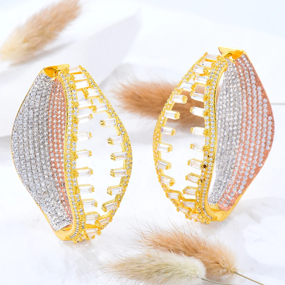 

GODKI Роскошные геометрические Макси серьги-кольца для женщин, серьги в ювелирном изделии, амулеты, элегантный полный кубический циркон, Дубай, свадьба