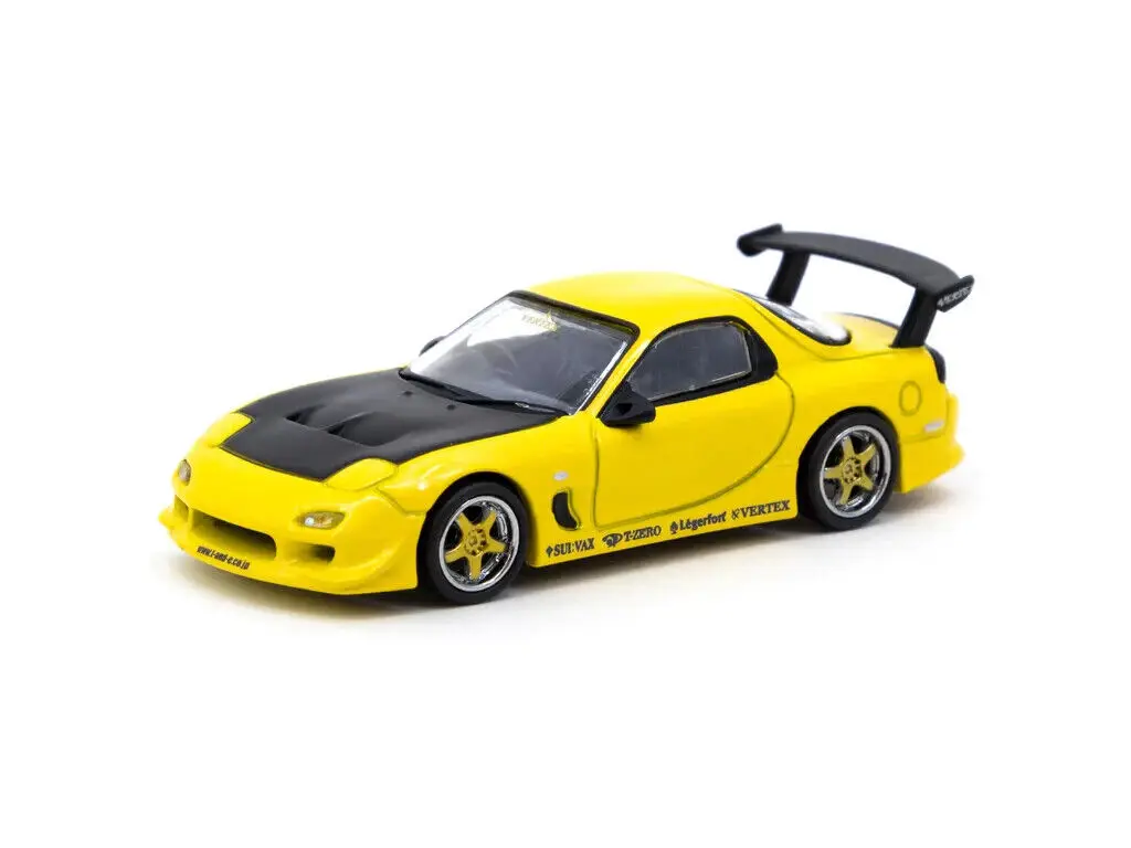 

Tarmac Works 1:64 VERTEX RX-7 FD3S Yellow Metallic Diecast Model Car Collection Limited Edition Hobby Toys