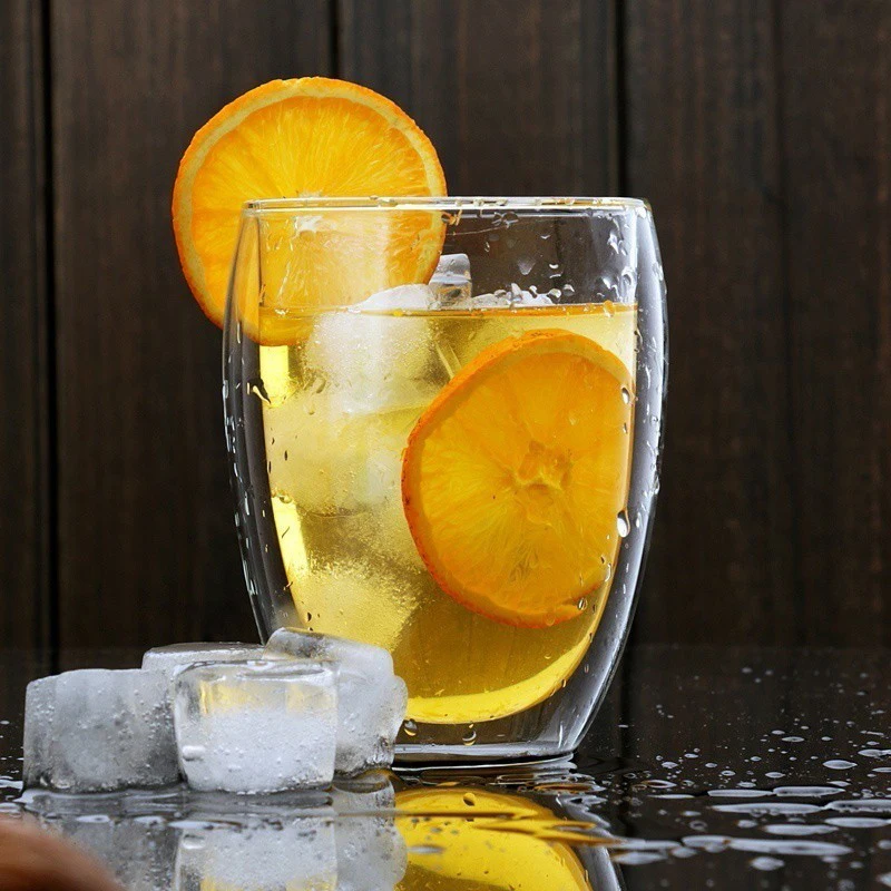 Термостойкая стеклянная чашка с двойными стенками 80/250/350/450 мл чашки для пива кофе