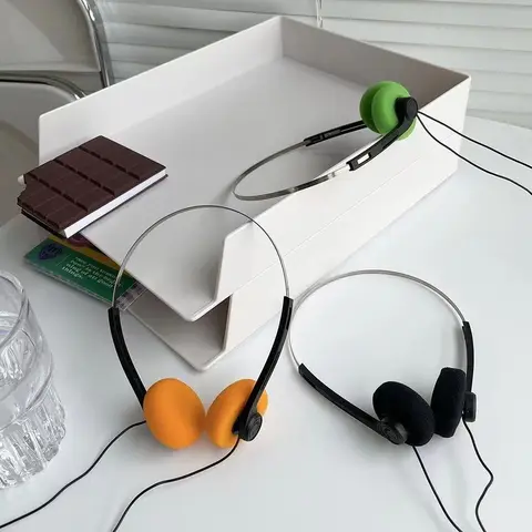 DITIPOO Wired Small Headphones черные/оранжевые