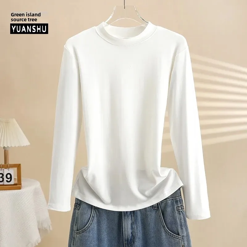 Женская футболка с высоким воротником до половины поло новинка 2024 утягивающая