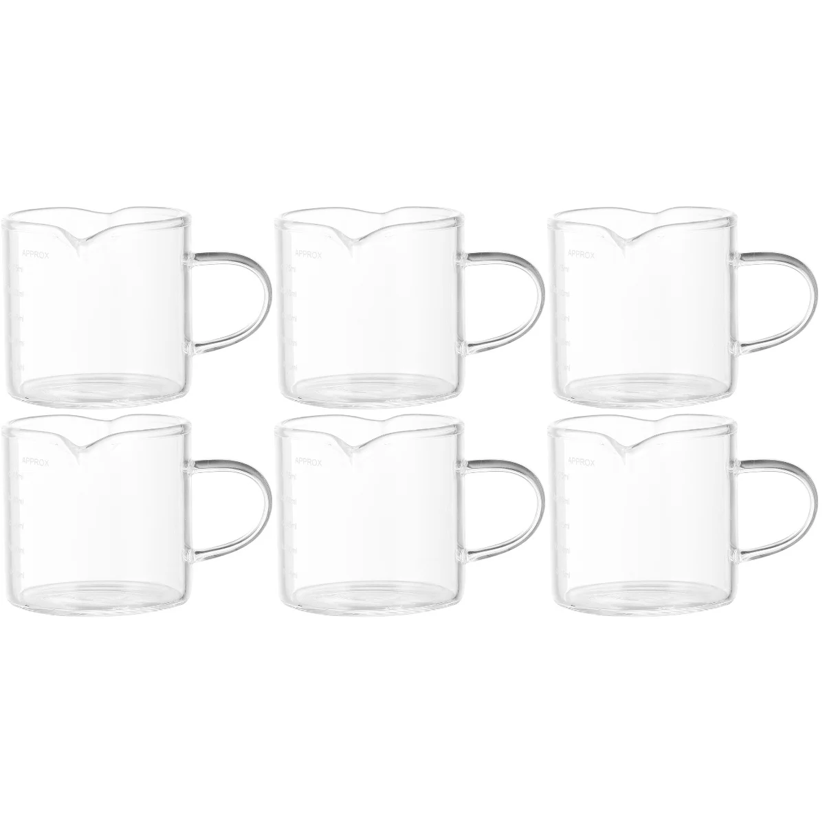 

6 Pcs Glass Cups Natural Espresso Coffee Cups Baking Measuring Cups with Handle