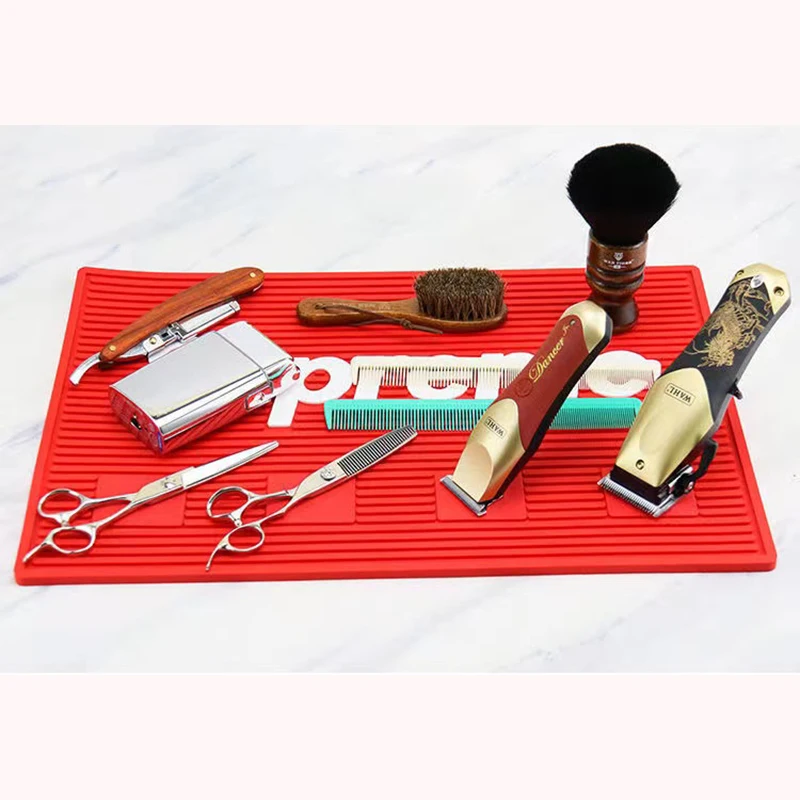 

Barber shop electric clipper non-slip silicone mat salon table mat magnetic suction silicone mat tray non-slip heatresistant mat