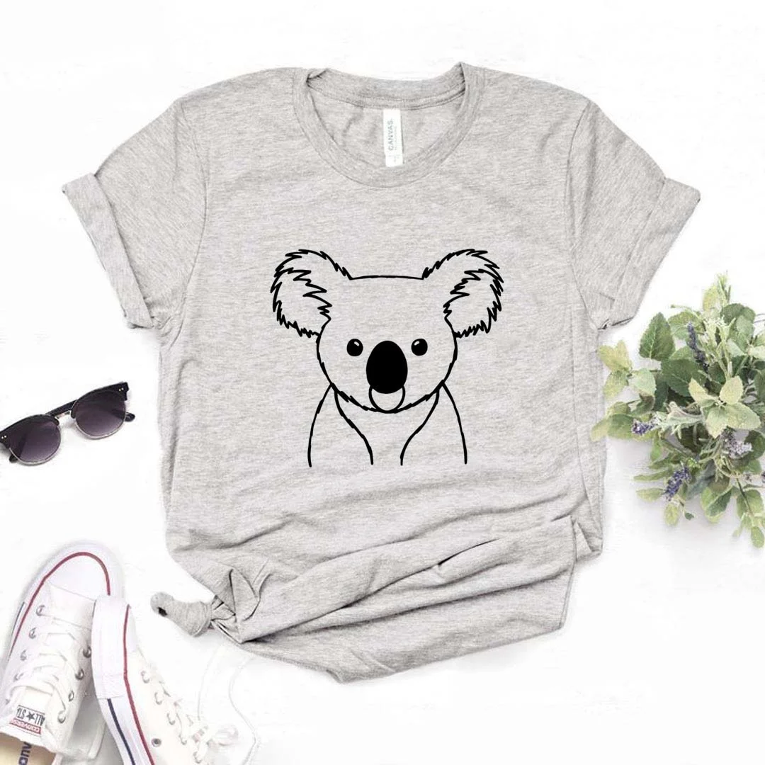 

Koala Print Women Tshirts Cotton Casual Funny t Shirt for Lady Yong Girl Top Tee Hipster Fs-466