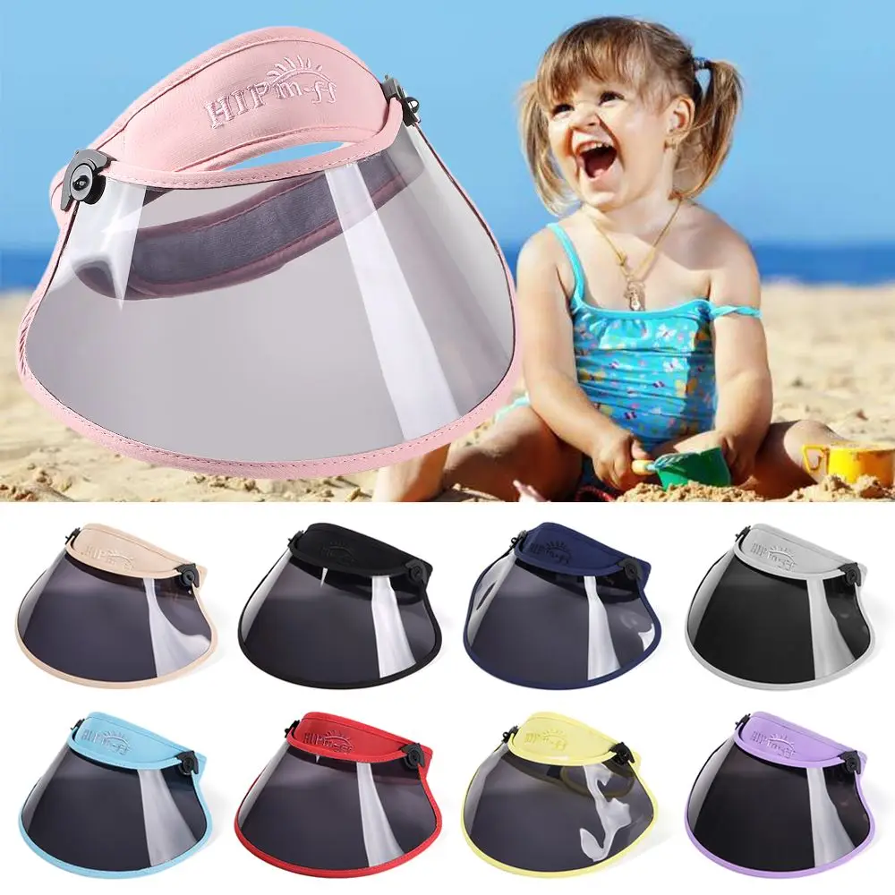 Регулируемая прозрачная детская козырьковая шляпа с защитой от УФ-лучей, гибкий летний защитный козырек на солнце.