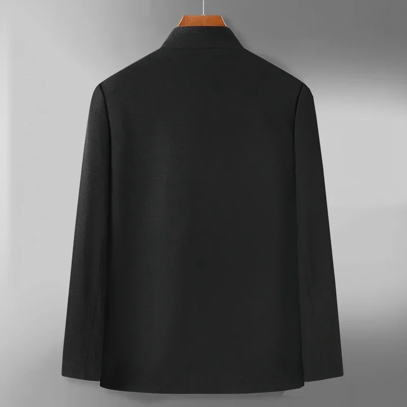 Chinese Traditional Retro Tang Jacket Coat Men's Long-sleeved Oriental Cotton Kung Fu Shirt