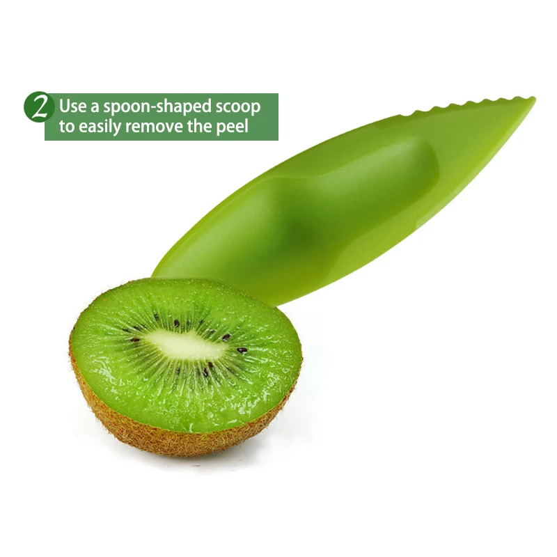 2 в 1 фрукты копать Совок 5 шт./упак. зеленый Пластик киви ложки кухонные