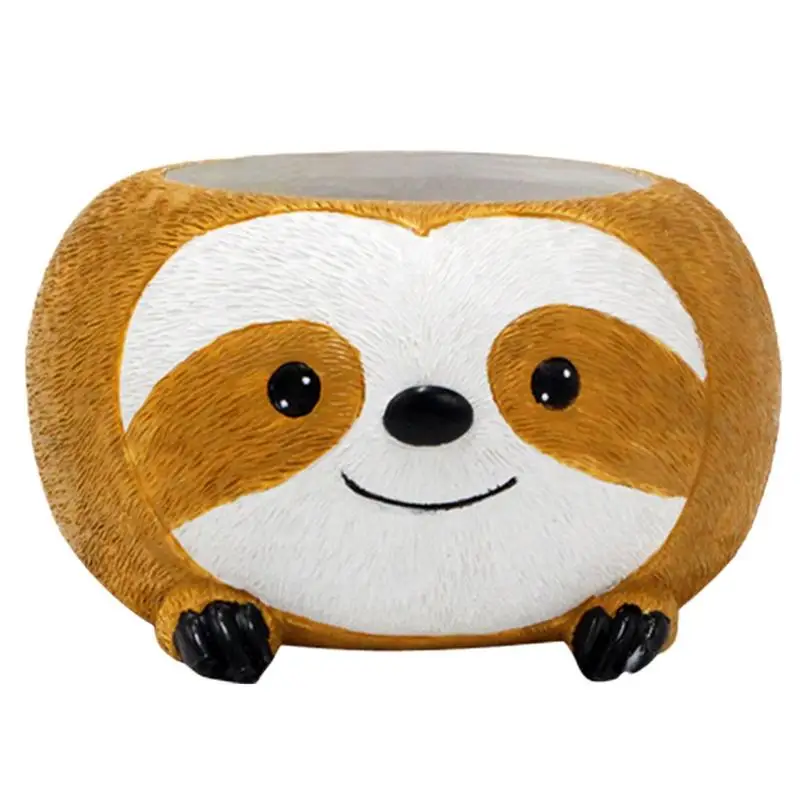 

Succulent Planters Sloth-shaped Resin Flowerpots Animal Flowerpot Cactus Container For Home Desk Shelf Garden Patio Balcony