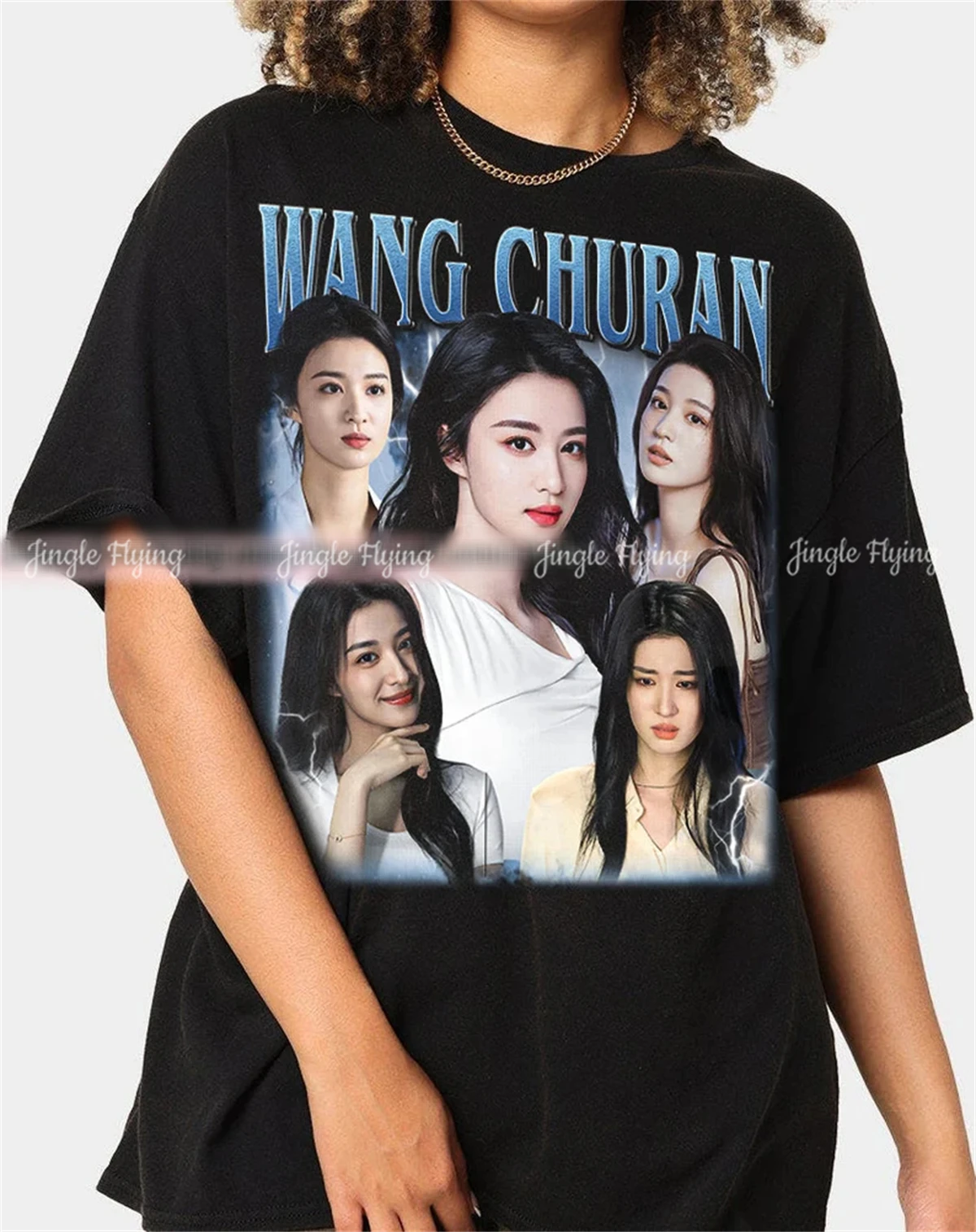 Футболка большого размера Wang Churan Kdrama Корейская поп-футболка винтажная РУБАШКА