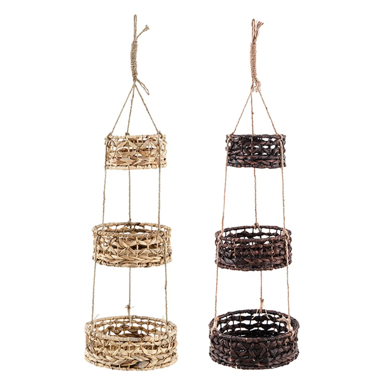 

Woven Wall Hanging Basket 3 Tier Planter Basket Wall Planter For Balcony Indoor Wall Plant Holder Decorations Home Organizing