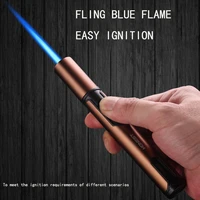 safety design butane torch lighter windproof blue flame spray cigar lighter kitchen outdoor jet gun lighter smoking accesoires