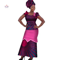 summer women dress traditional african traditional 2 pieces women set clothing custom made tops skirts hot sale brw wy182