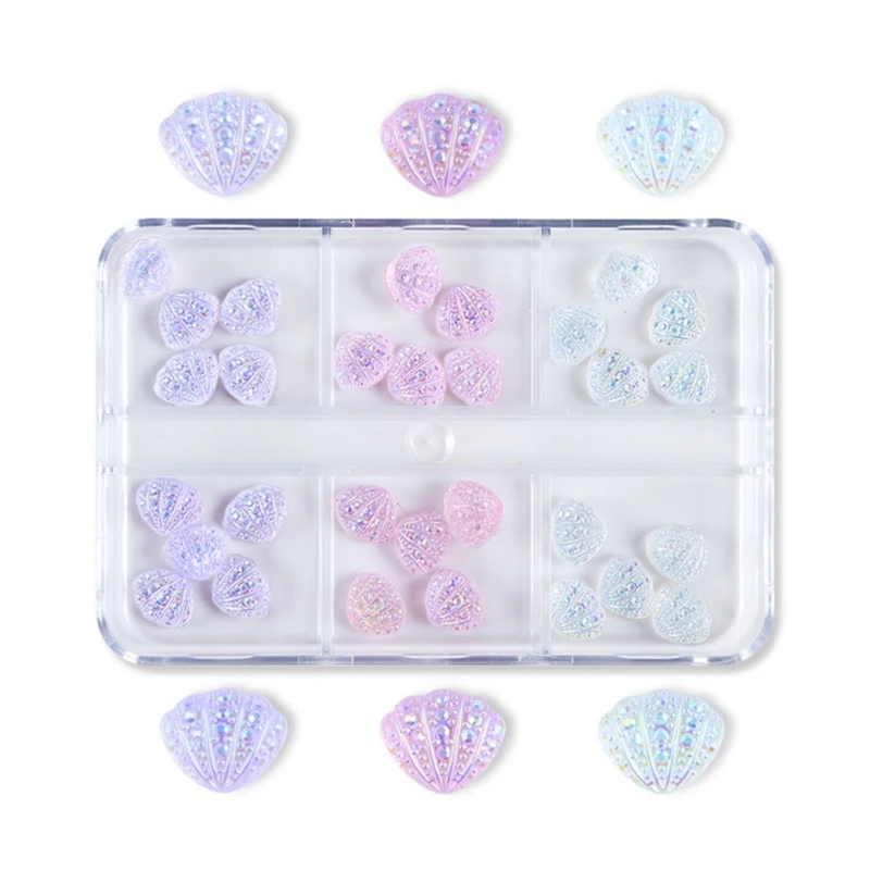 

30 × 3D ракушки, украшения для ногтей, 3D морские ракушки, шармы для ногтей, морские аксессуары для ногтевого дизайна, ремесло своими руками