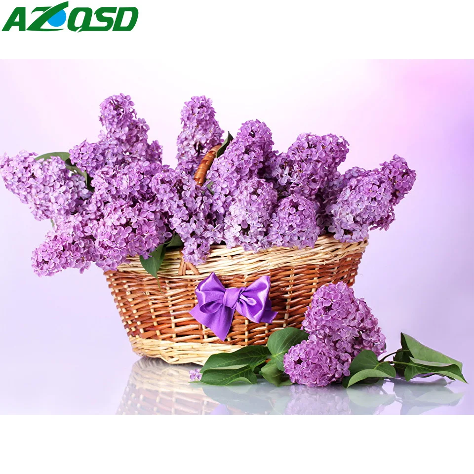 

Набор для рисования по номерам на холсте, с цветами