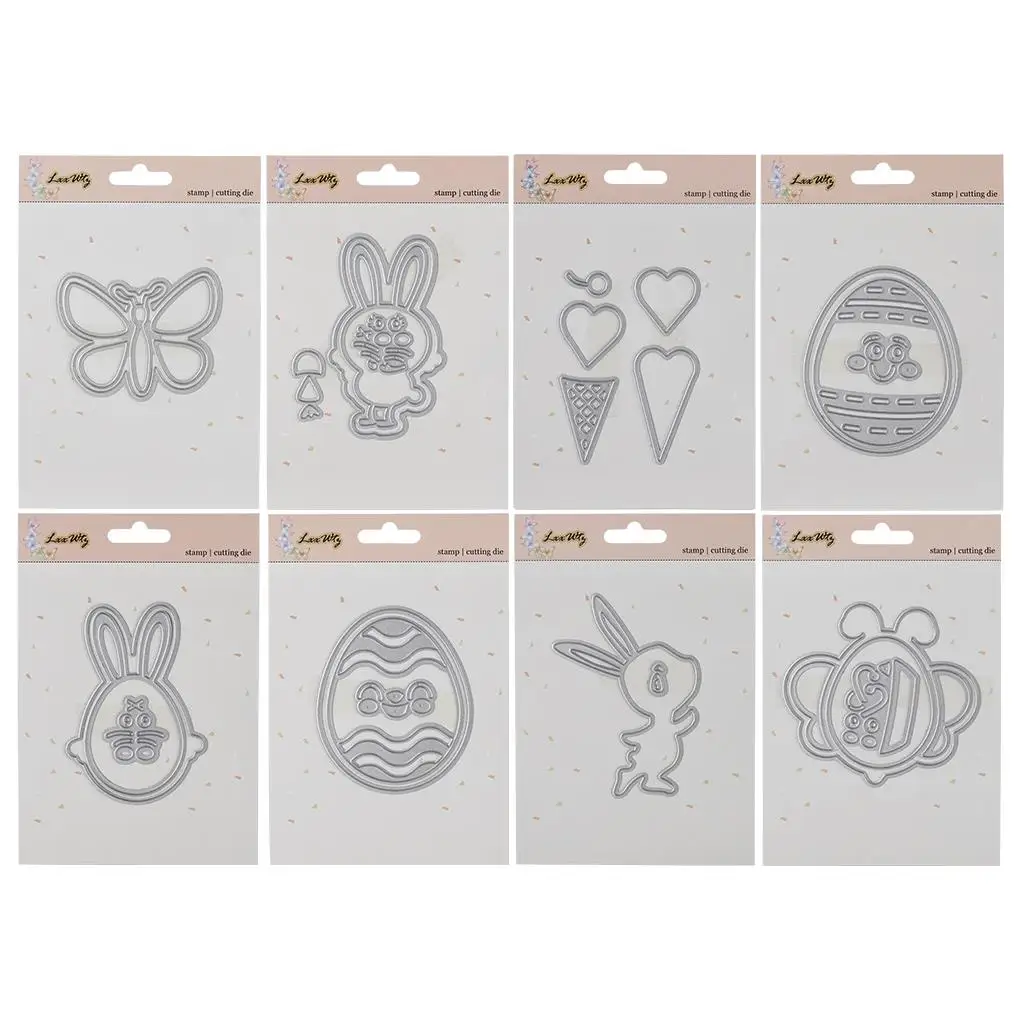 

Carbon Steel Easter Eggs Rabbit Cutting Dies Set Embossing Stencil Templates Mold Paper DIY Art Craft Scrapbook Book Card Decor
