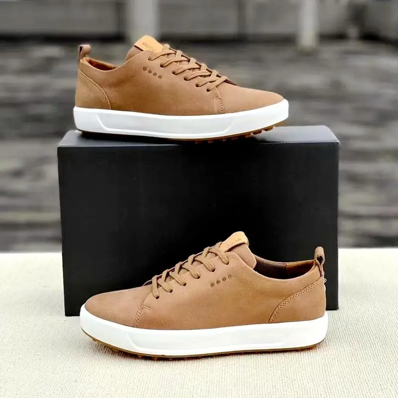 Golf Shoes Men's Brand Original High-Quality Leather Anti-Skid Waterproof Flat Shoes Sports Shoes Men's Shoes With Shoe Box