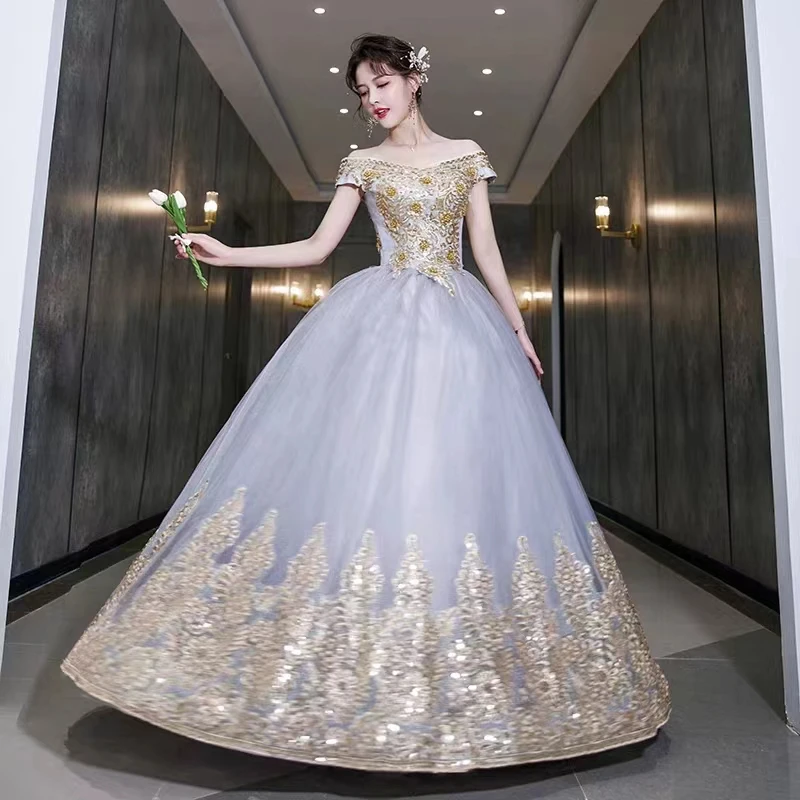 Платье Quinceanera NoEnName_Null белое акрил