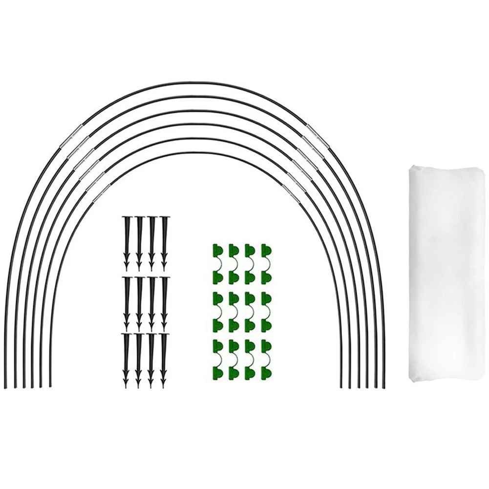 

Garden Plant Hoop Seedling Arch Shed Bracket Greenhouse Hoops Set Glass Durable Frost Protection Vegetable Greenhouse Hoop