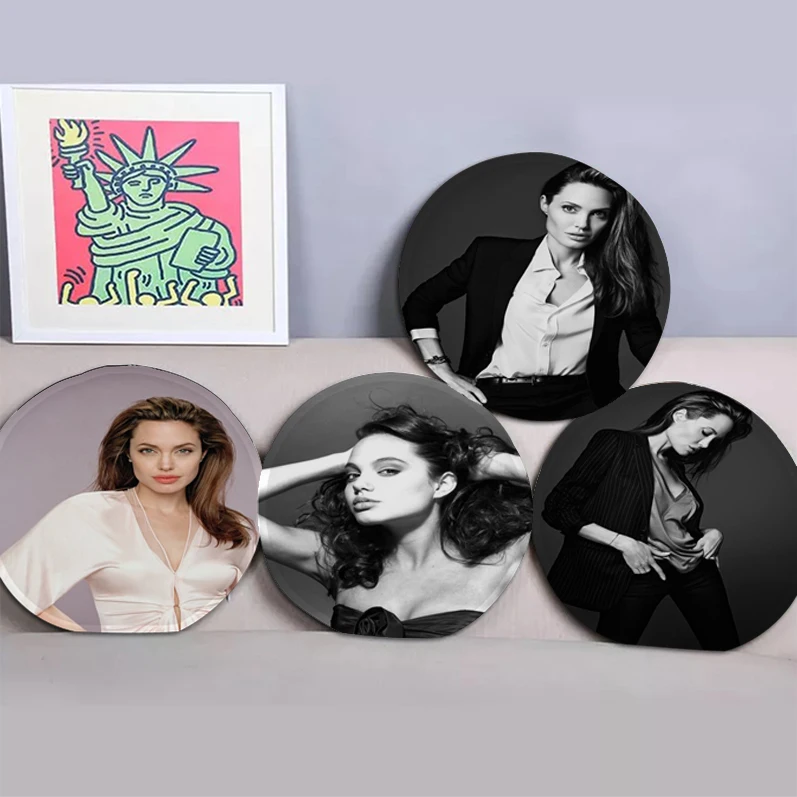 

Angelina Jolie Round Seat Cushion Office Dining Stool Pad Sponge Sofa Mat Non-Slip Chair Mat Pad