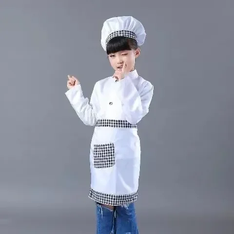 

Костюм для кухни, футболка для шеф-повара, рабочая искусственная шляпа, куртки для косплея, головной убор, униформа для ресторана, Детская фотография