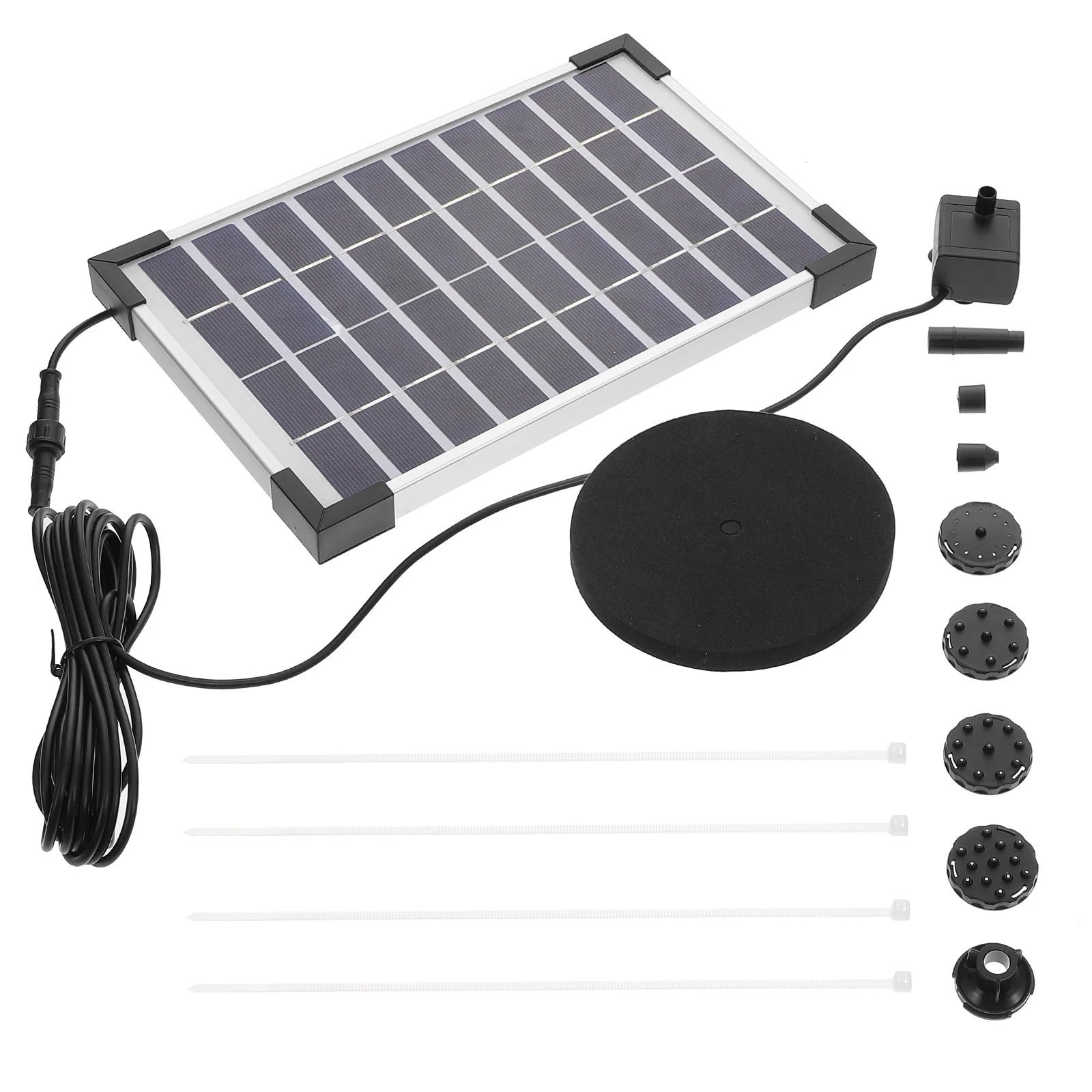 

1 Set Solar Fountain Water Pump with Sprayers Plastic Outdoor Garden Sprinklers