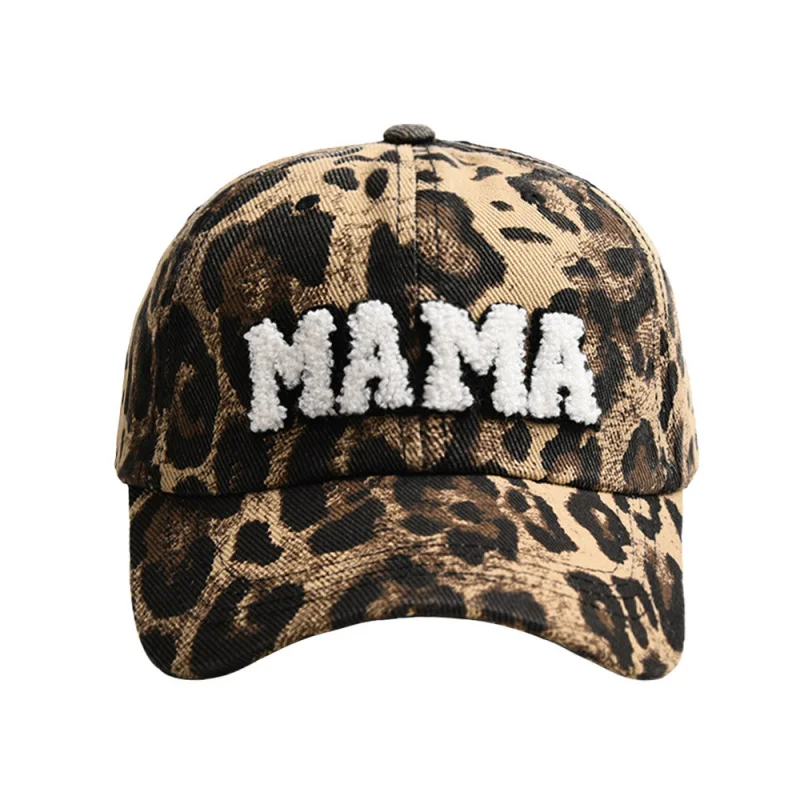Фото 2-х шт. Новый комплект бейсболок MAMA MINI, летние леопардовые женские и детские солнцезащитные козырьки, уличные солнцезащитные шляпы с изогнутыми полями №5
