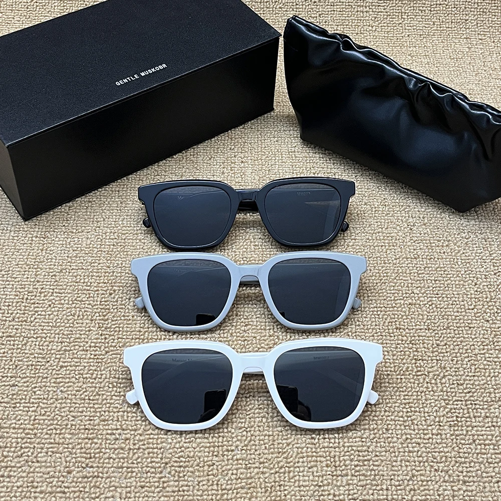 

2023 New Korea Fashion GM Brand GENTLE MM007 Sunglasses Eyewear For women men Acetate Square Polarized UV400 Sunglasses