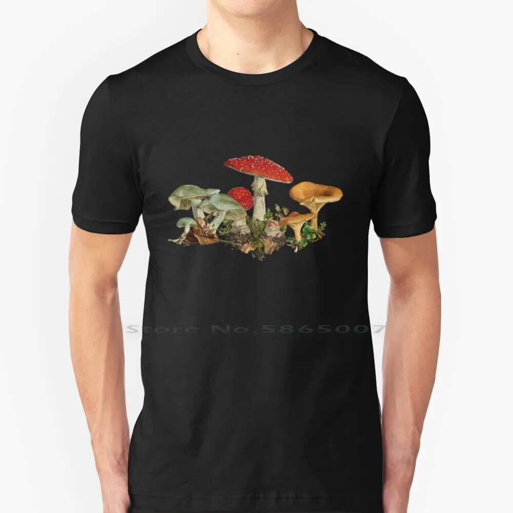 

Mushroom Cottagecore Mycology Shrooms Aesthetic T Shirt 100% Cotton Mushroom Nature Trippy Cute Shrooms Green Psychedelic Fungi