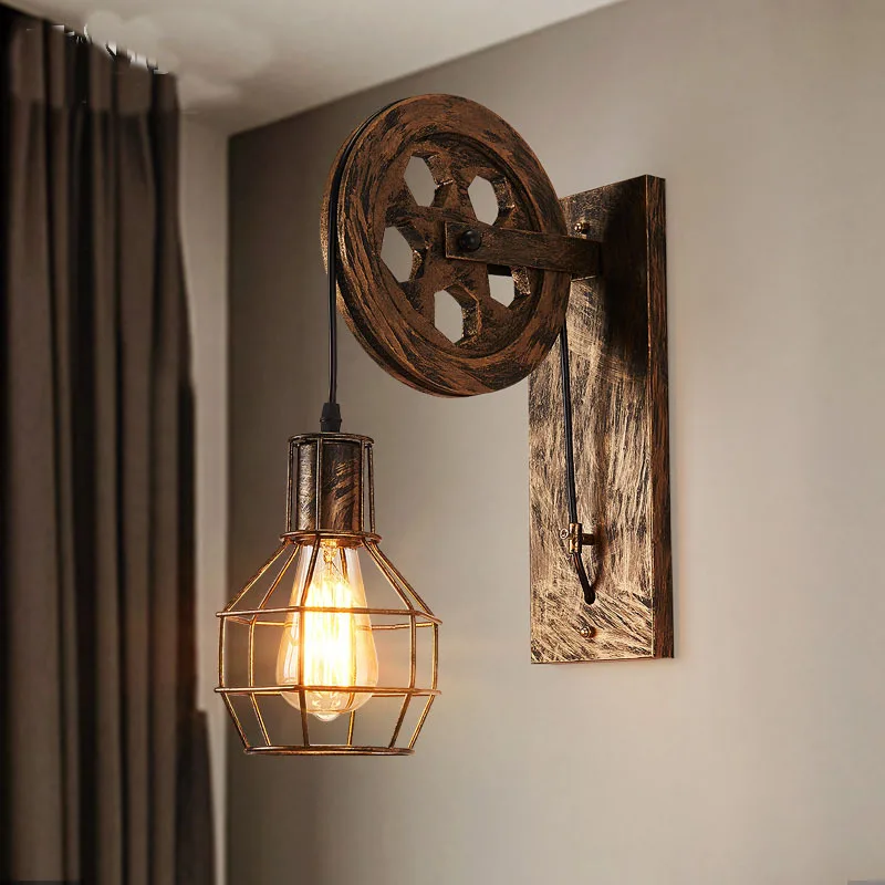 

Retro Vintage Wall Light Industrial Wall Lamp Shade Fixture Iron Loft Cafe Bar Adjustable Sconce Lights Wandlamp Decoration LED