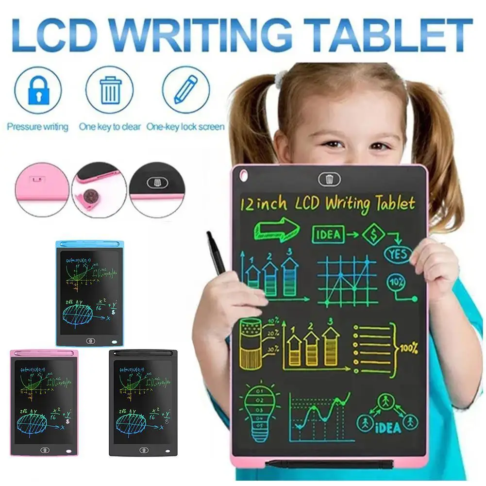

12 Inch Portable Smart LCD Writing Tablet Electronic Pad Ultra-thin Graphics Handwriting Board Pen Board Drawing Notepad Wi E5R3