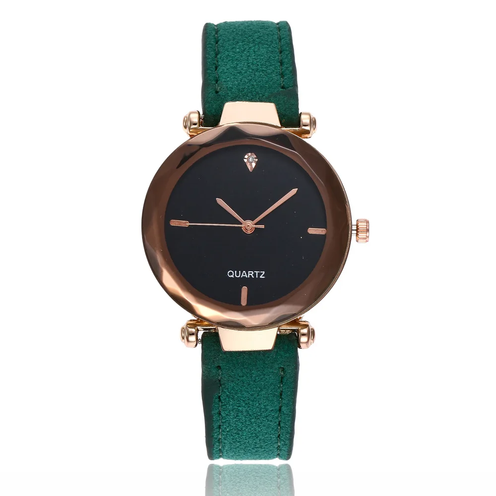 Модные женские кожаные повседневные часы роскошные аналоговые кварцевые