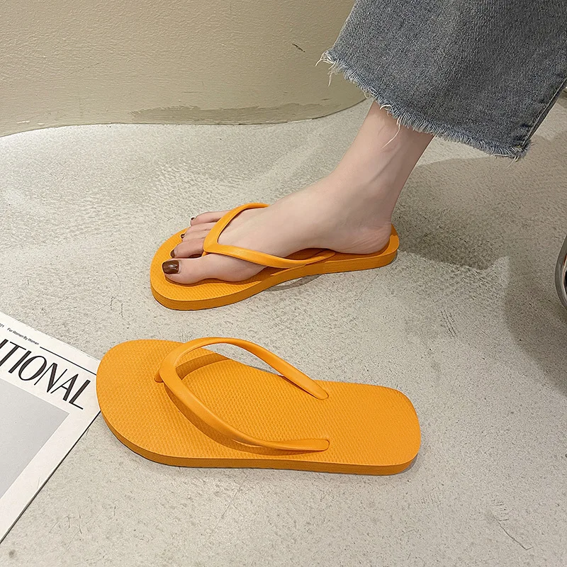 Women Summer Beach Slippers Solid Color Non-slip Couple Leisure Outdoor Women Flip Flops Breathable Beach sandals women 2023