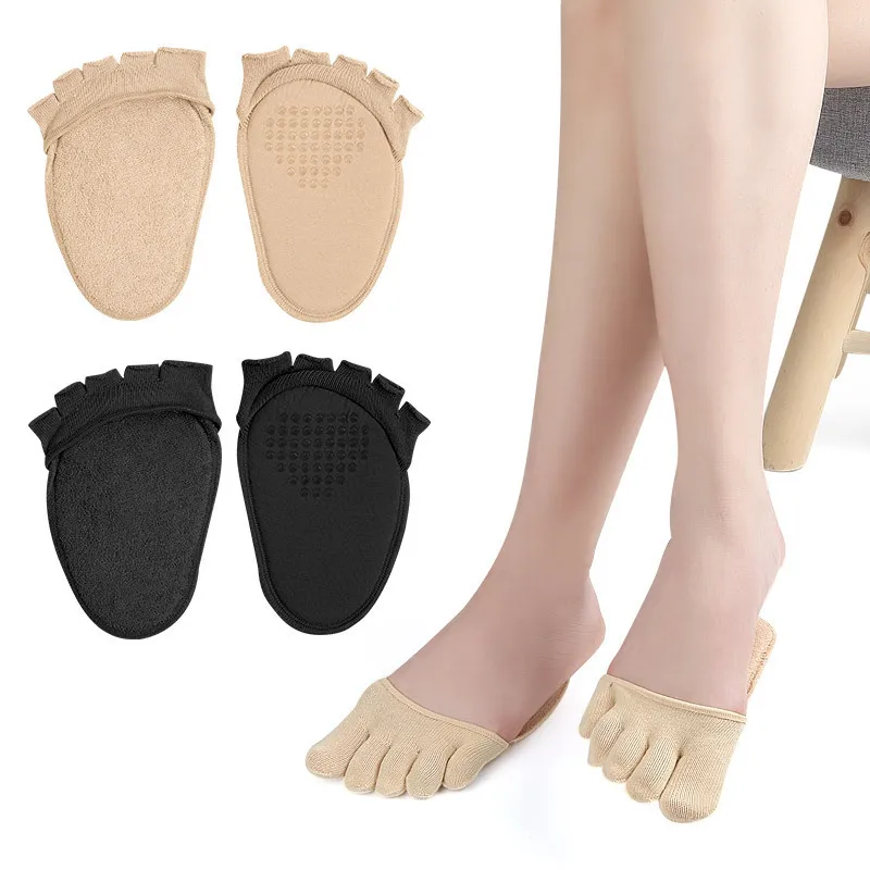 

Half Palm Breathable Non-Slip Sweat Absorbing Toe Separator Elasticity Foot Care Insoles Five Finger Socks Pads Bunion
