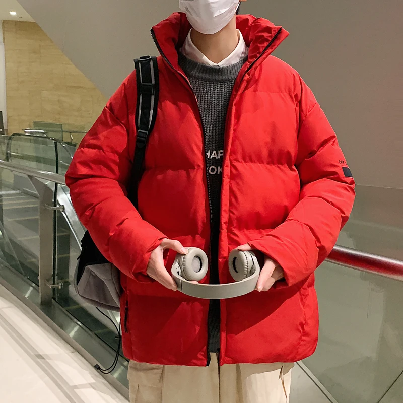 EOENKKY/3 Color Large Size Men's Warm Thicken Jackets Fashion Casual Stand Collar Male Parkas Winter New Unisex Clothing M-5XL