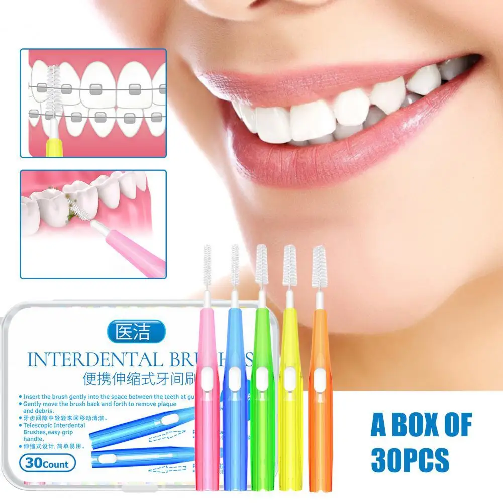 

Tooth-Gap Brush Safe Orthodontic Toothbrush Ergonomic Clean Toothbrush Telescopic Health Care Interdental Brush for Travel