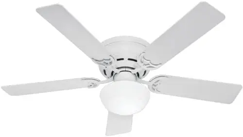 

Company, 53075, 52 inch Low Profile White Low Profile Ceiling Fan with LED Light Kit and Pull Chain