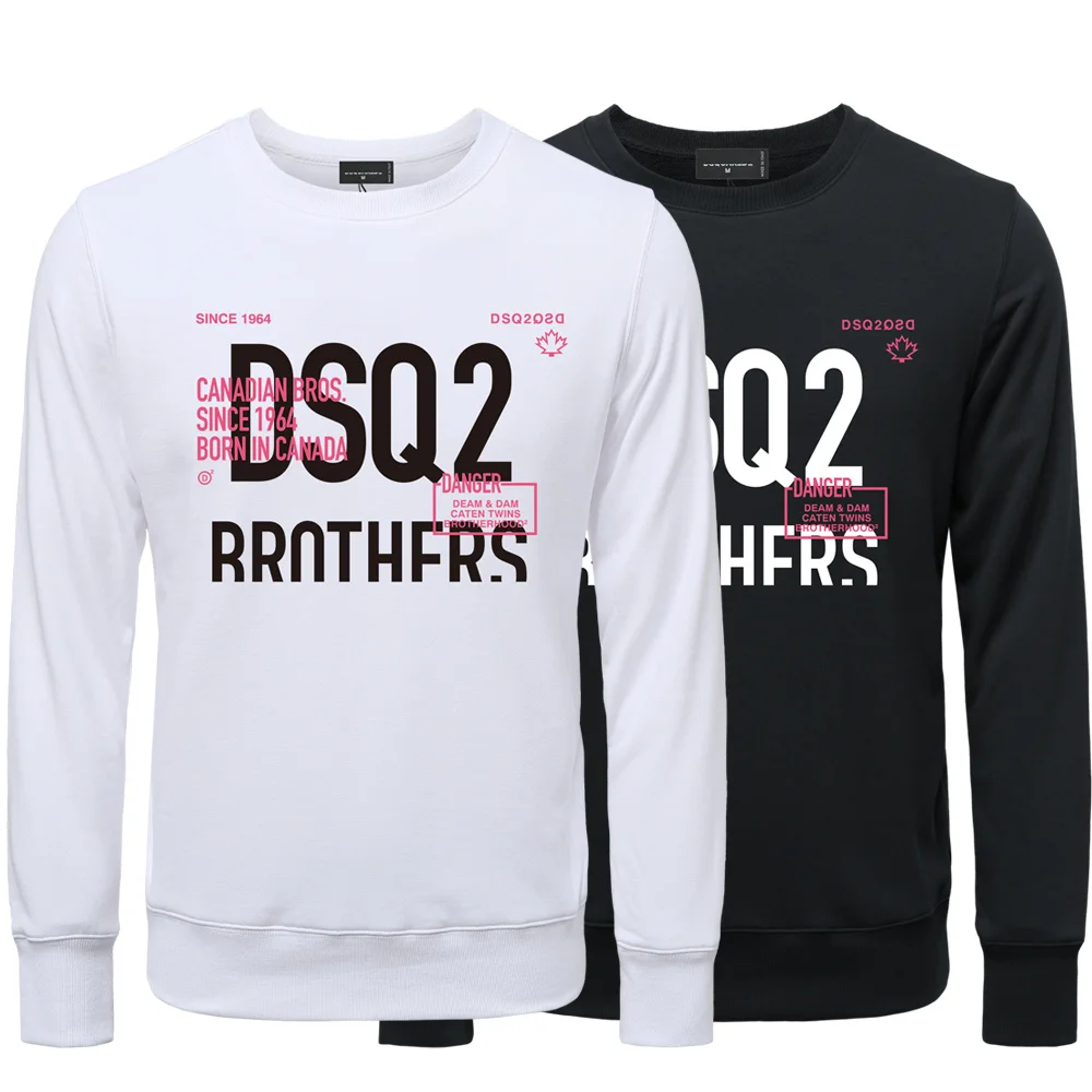 

Мужской осенне-зимний пуловер, свитер DSQ2, брендовая мужская Повседневная Свободная хлопковая толстовка для пары, уличная спортивная толстовка с длинным рукавом для бега